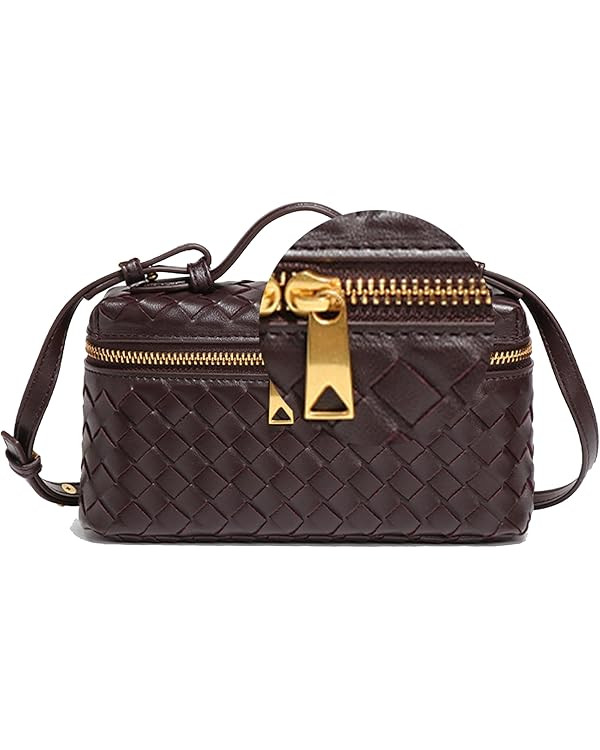 Mini Woven Crossbody Purse Square Box Bags Top-Handle Tote Handbag Shoulder Bag Cute Satchels Tre... | Amazon (US)