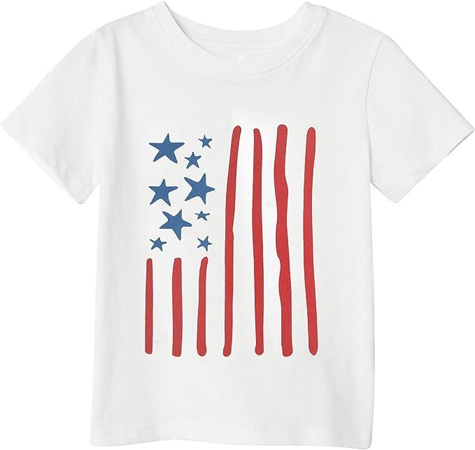 BesserBay Kids 4th of July American Flag Patriotic Cotton Tshirt 3-12 Years | Amazon (US)