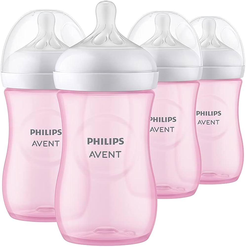 Philips AVENT Natural Baby Bottle with Natural Response Nipple, Pink, 9oz, 4pk, SCY903/14 | Amazon (US)