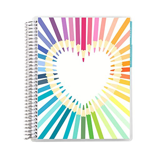 Erin Condren Spiral Teacher Record Book 7" x 9" Platinum-Coiled Notebook with 160 Pages, Colorful... | Amazon (US)