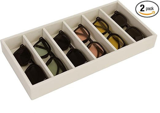2 Pack Sunglasses Organizer Storage Glasses Holder Organizer Velvet Jewelry Tray, Glasses Organiz... | Amazon (US)