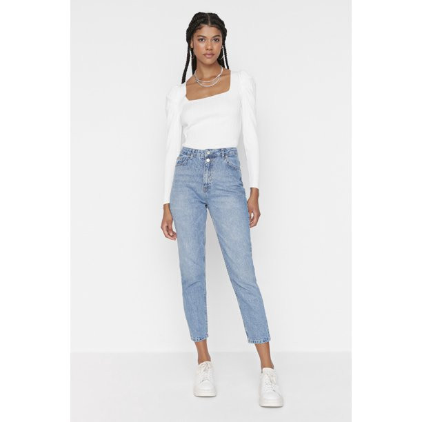 Trendyol Women  High Waist Skinny Fit Mom Jeans | Walmart (US)