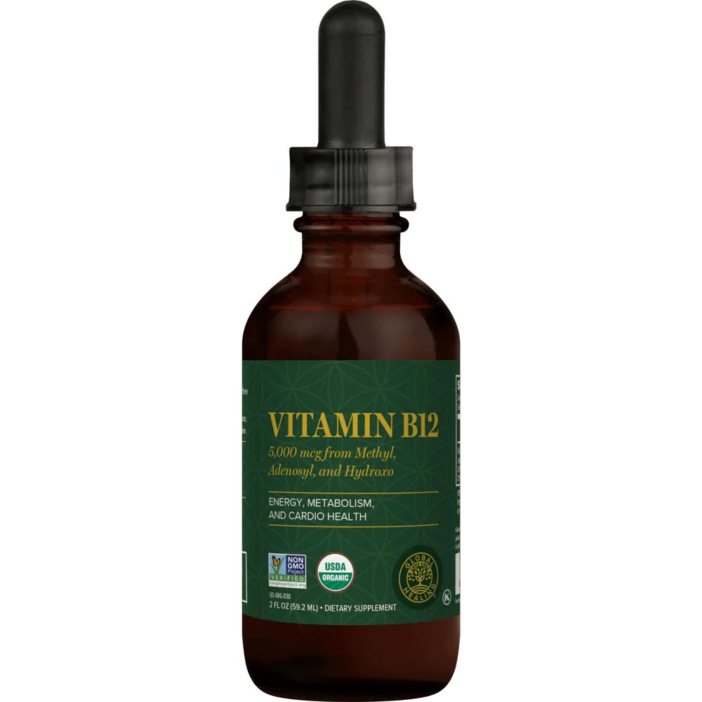 Organic Vitamin B12 Supplement - Liquid Methyl B12 - Global Healing | Global Healing Center