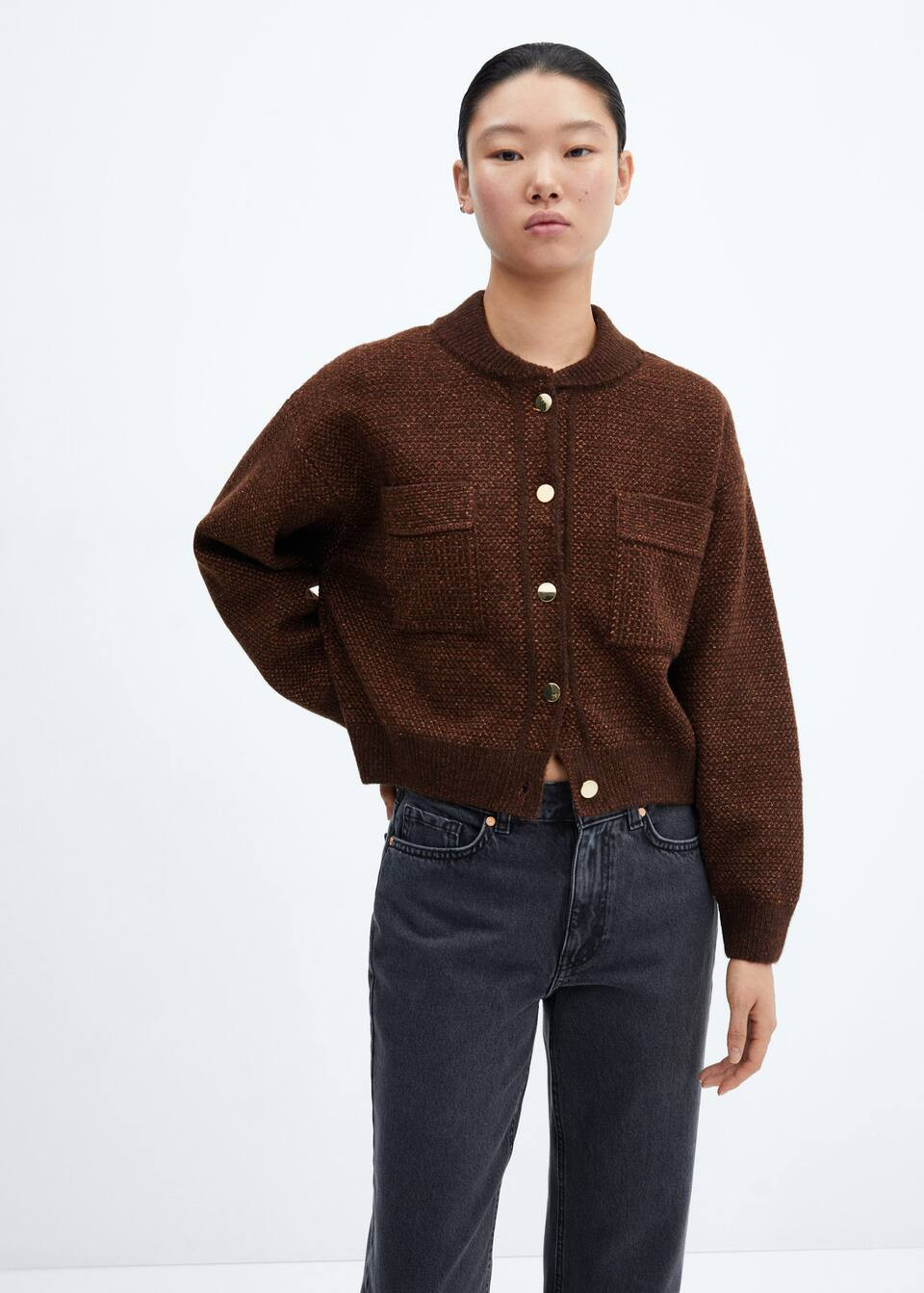 Bomber-style cardigan with pockets -  Women | Mango USA | MANGO (US)
