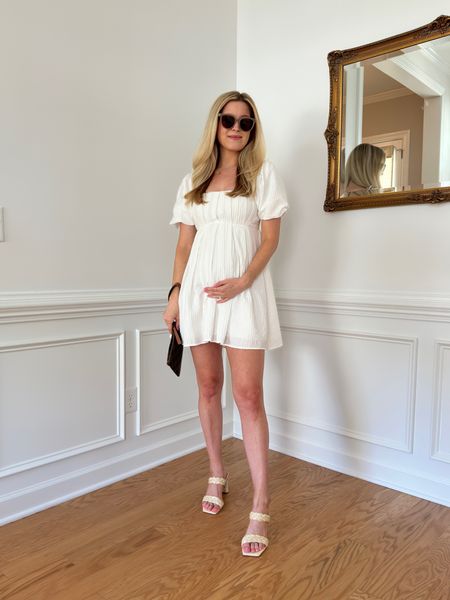 The perfect little white Summer dress. Can be styled so many different ways. Wearing a small. Double lined and light weight material! 

Bump friendly, post bump friendly, maternity style, 4th of July outfit 

#LTKFind #LTKbump #LTKunder100