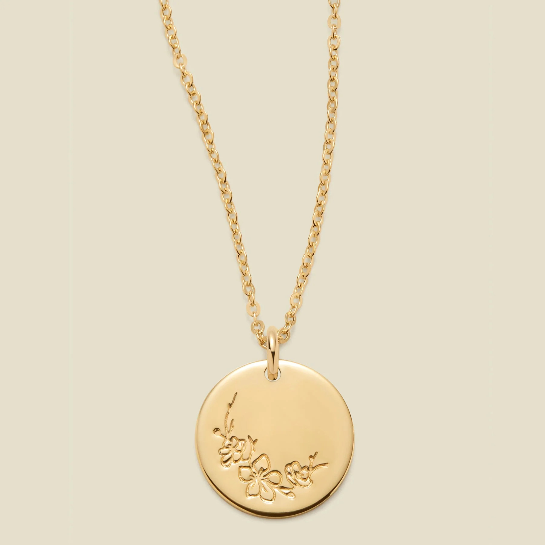 March Birth Flower Necklace | Gold, Rose Gold, Silver | Birth Flower Necklace | Made By Mary | Made By Mary