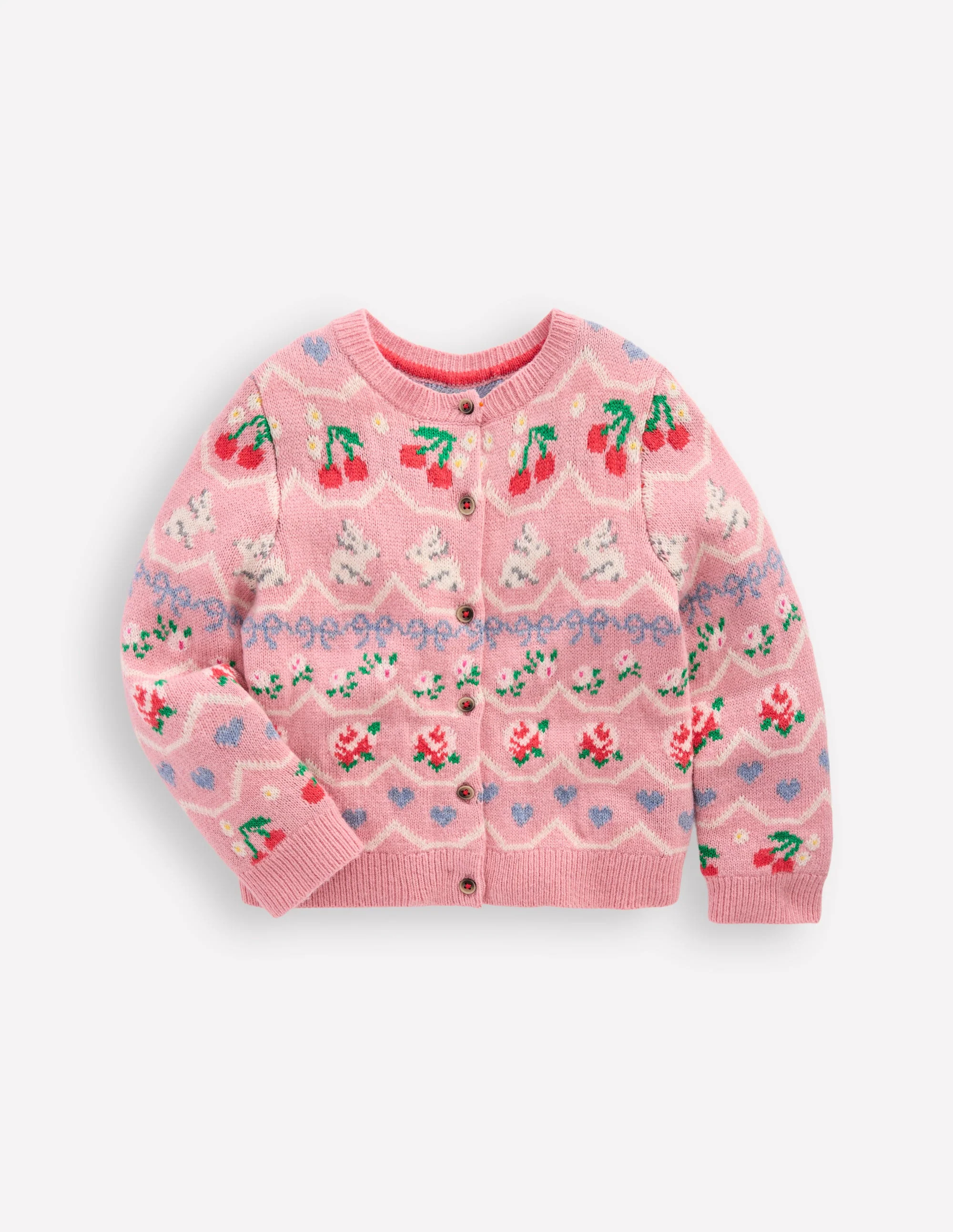 Edie Fair Isle Cardigan-Vintage Pink Hearts | Boden (US)