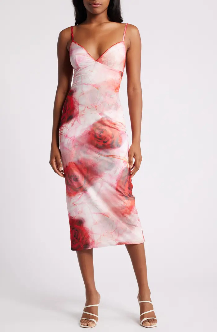 Mistress Rocks Rose Mesh Midi Slipdress | Nordstrom | Nordstrom