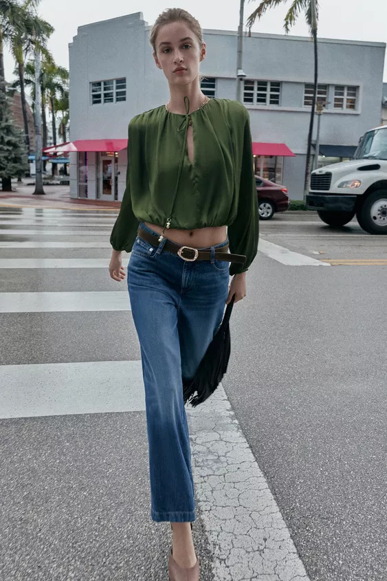 SATIN BALLOON BLOUSE | Zara UK
