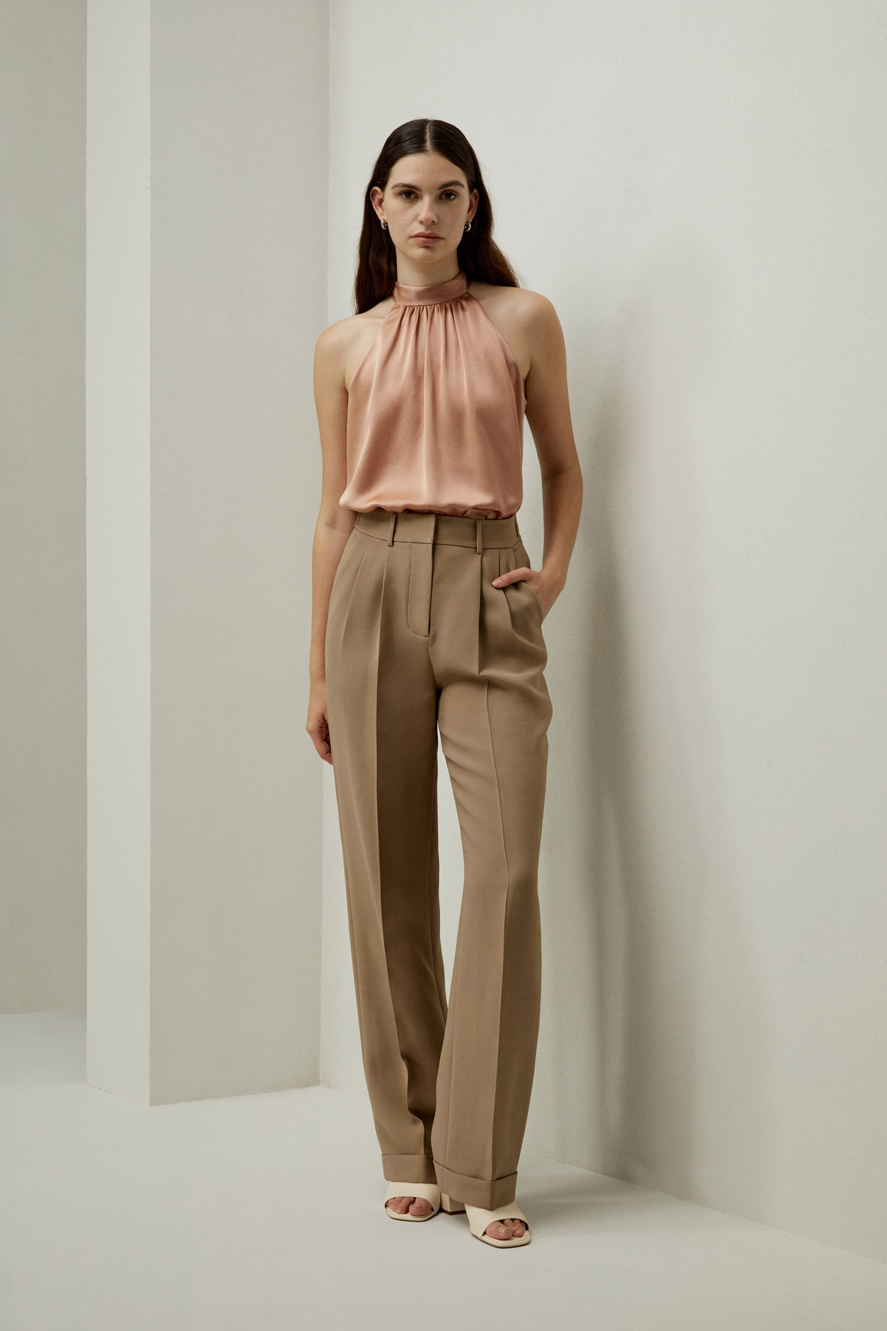 Graceful Breeze Silk Halter Top | LilySilk