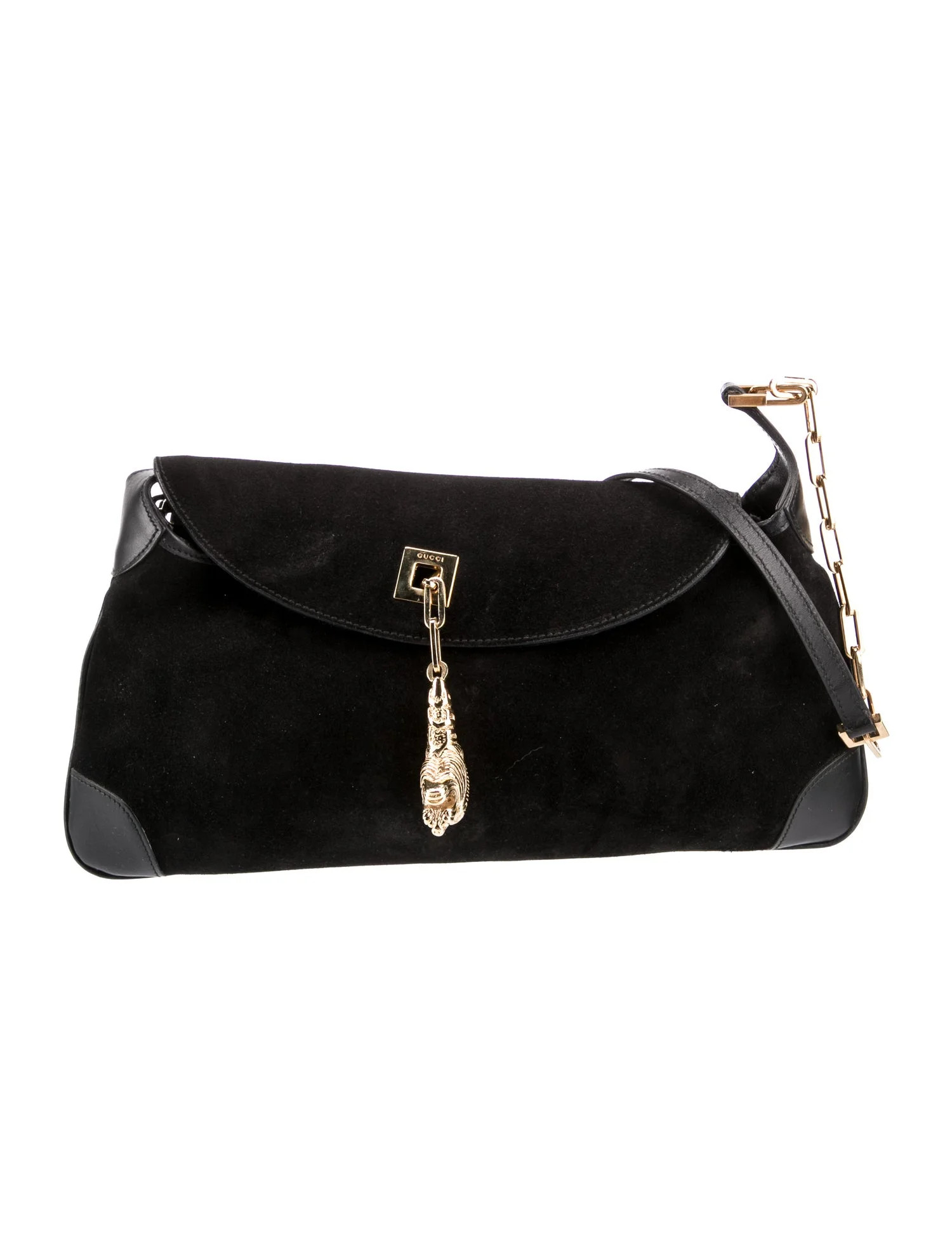 Suede Tiger Charm Shoudler Bag | The RealReal