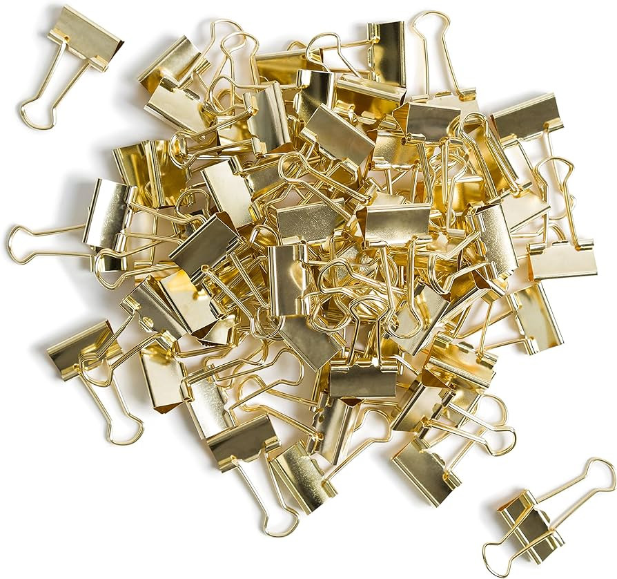 U Brands Small Binder Clips, Metallic Gold, Office Organization Supplies, 19mm, 72 Count | Amazon (CA)