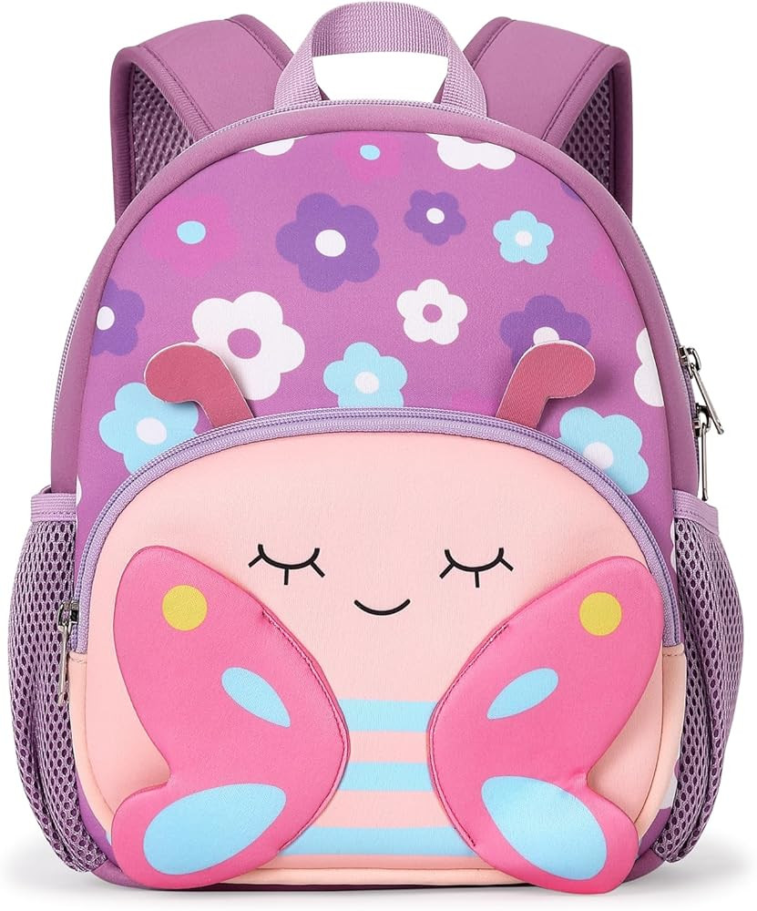 mibasies Toddler Backpacks for Girls 2-4: Baby Preschool Backpack - Kids Butterfly Backpack for B... | Amazon (US)