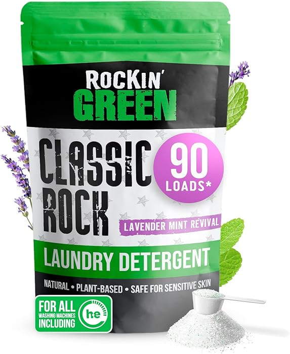 Rockin' Green Classic Rock Laundry Detergent Powder (90 Loads) - All Natural Laundry Detergent - ... | Amazon (US)