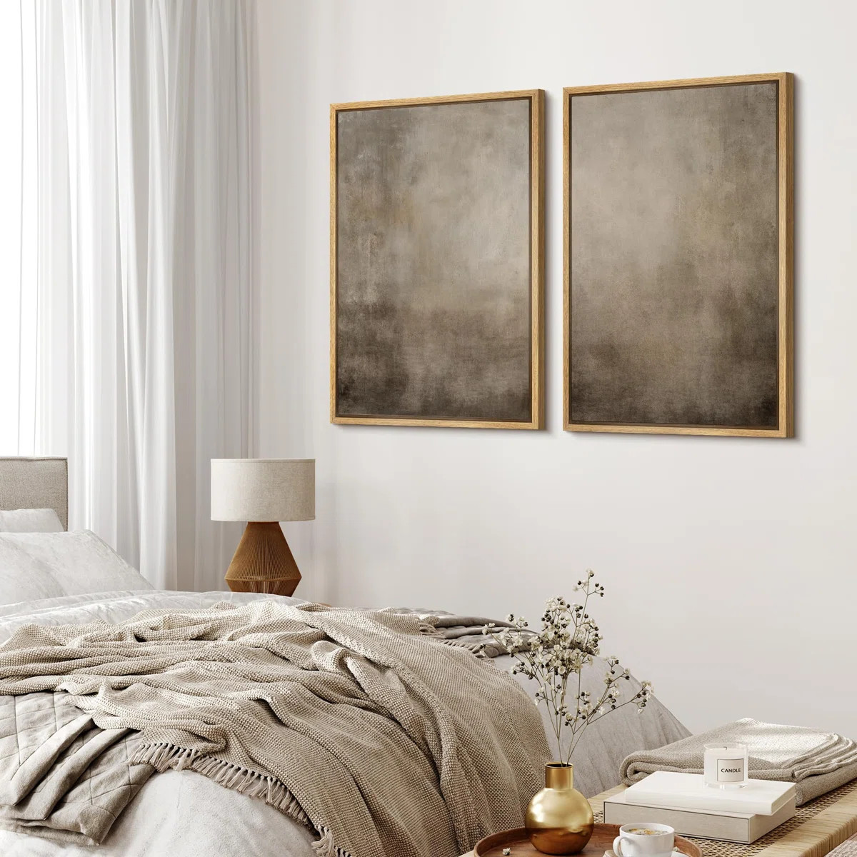 " Monochromatic Gradient Abstract Minimalist Gray " 2 - Pieces | Wayfair North America