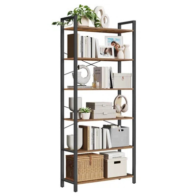 Five-Layer Bookshelf, Steel Frame Bookcase, Suitable For Living Room, Home Office, Study | Wayfair North America