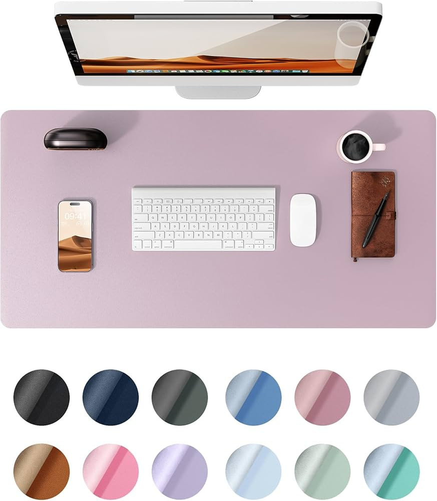 YSAGi Lavender Gray 23.6 inch x 13.8 inch Suede Faux Leather Desk Pad Protector for Office and Ho... | Amazon (US)