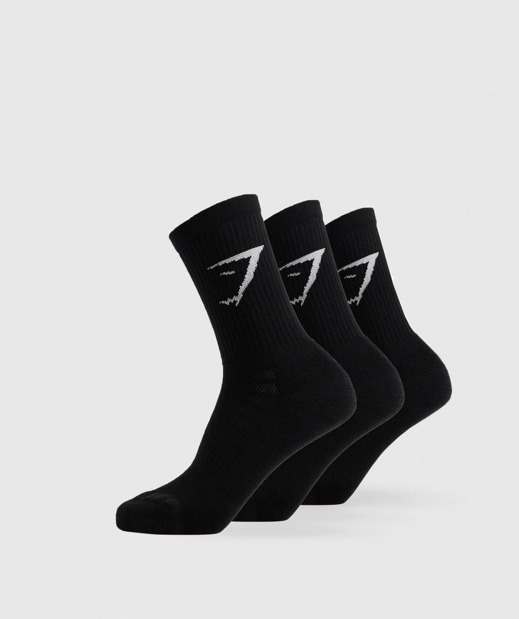 Gymshark Crew Socks 3pk - Black | Gymshark (Global)