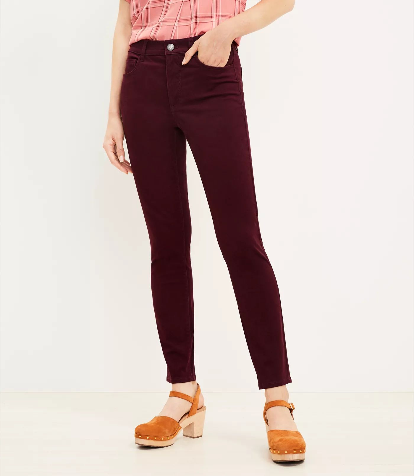 Five Pocket Skinny Pants in Sateen | LOFT