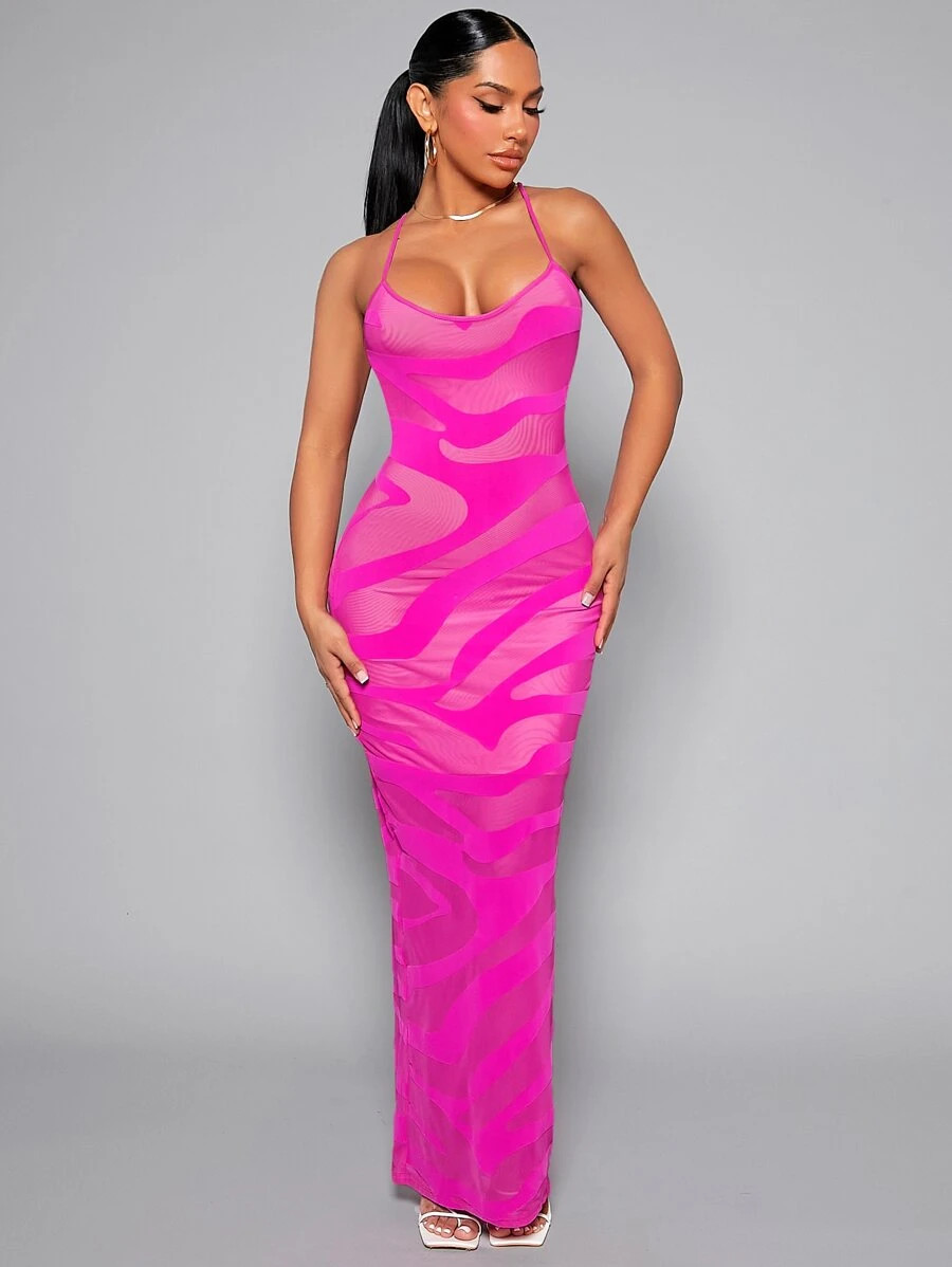 SHEIN SXY Graphic Print Backless Cami Dress | SHEIN