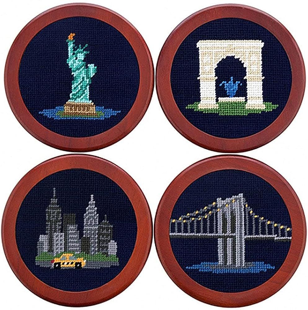 New York Landmarks Needlepoint Coasters by Smathers & Branson | Amazon (US)