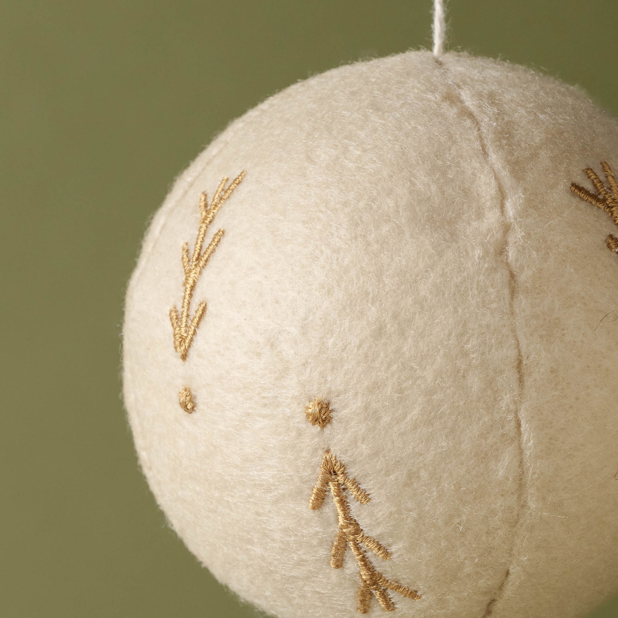 Felt Ball Embroidered Ornament | Magnolia