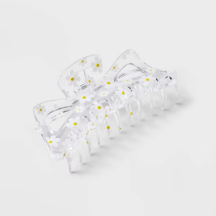 Jumbo Daisy Print Claw Hair Clip - Wild Fable™ Clear | Target
