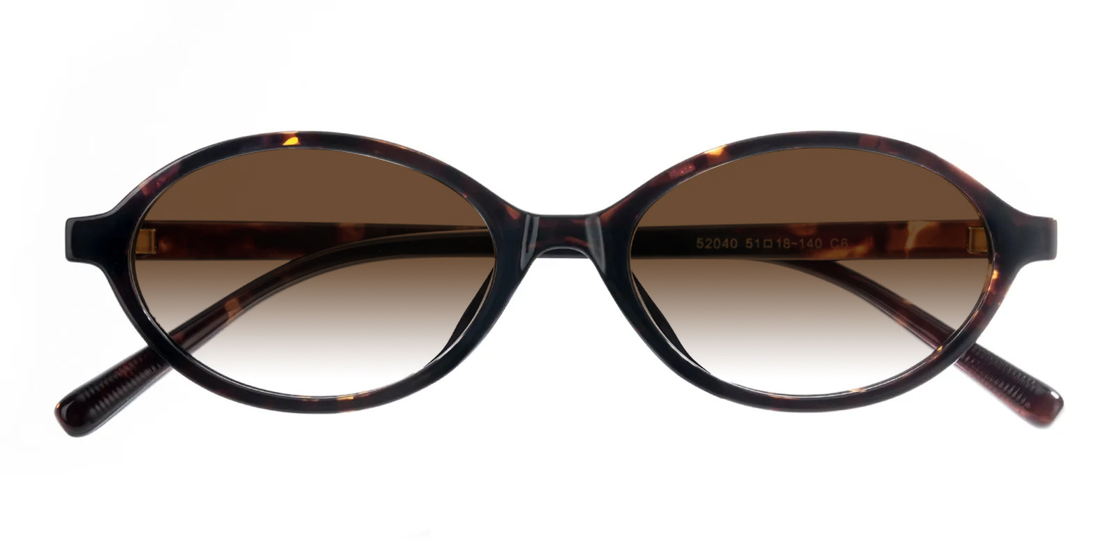 Oval Tortoise Sunglasses  with Gradient Tinted Brown Lenses- SUP2012 | GlassesShop 