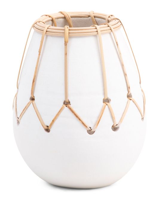 6in Tamitt Terracotta Vase With Rattan Details | Mother's Day Gifts | Marshalls | Marshalls