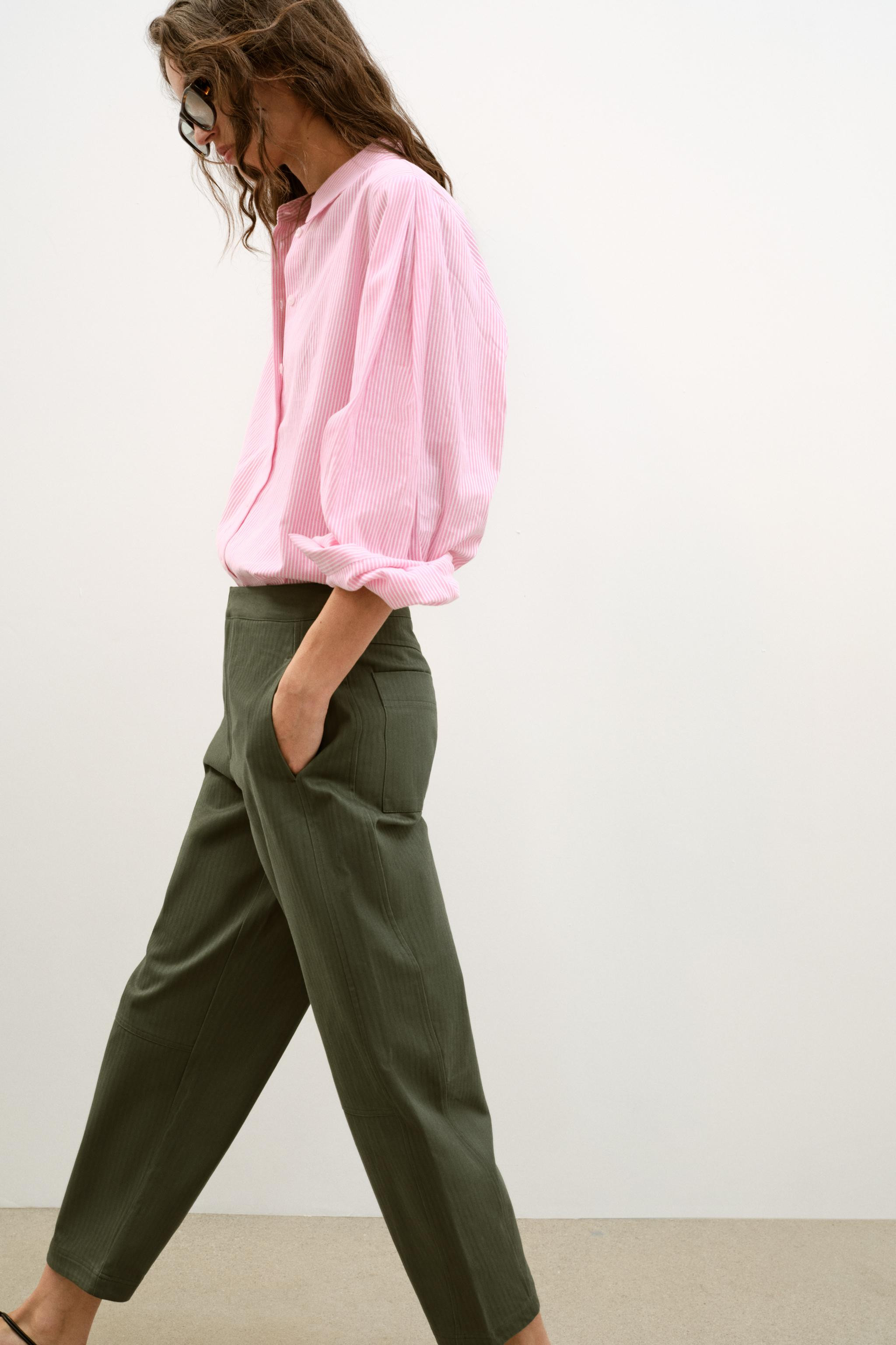 PANTALON BARREL À CHEVRONS | Zara FR