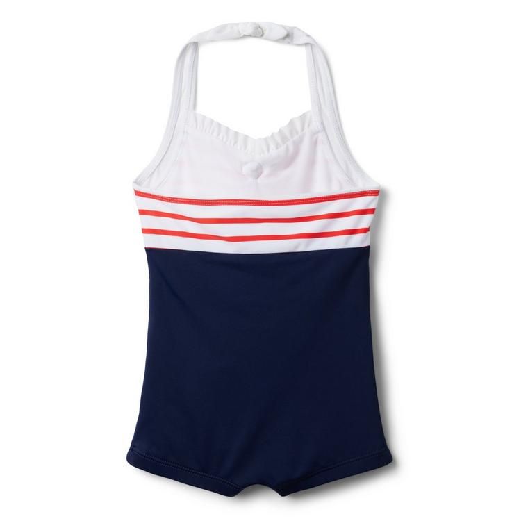 Colorblocked Striped Halter Swimsuit | Janie and Jack