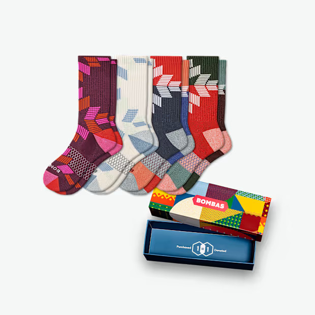 Women's Snowflake Calf Sock 4-Pack Gift Box | Bombas