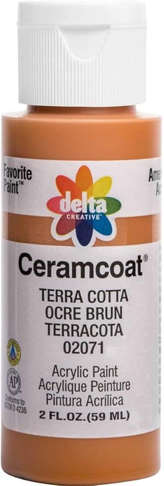 Delta Creative Ceramcoat Acrylic Paint in Assorted Colors (2 oz), 2071, Terra Cotta | Amazon (US)