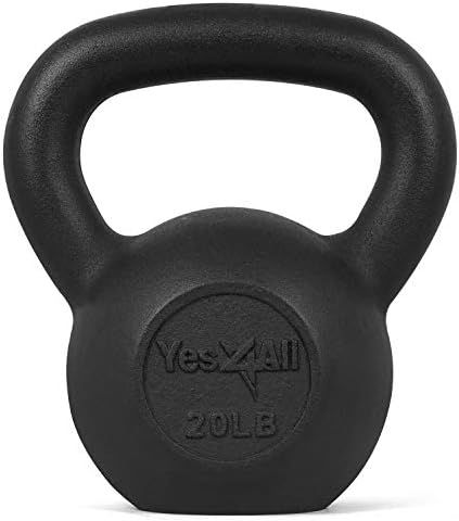 Yes4All Cast Iron Kettlebell with Protective Rubber Base, Strength Training Kettlebells for Weigh... | Amazon (US)