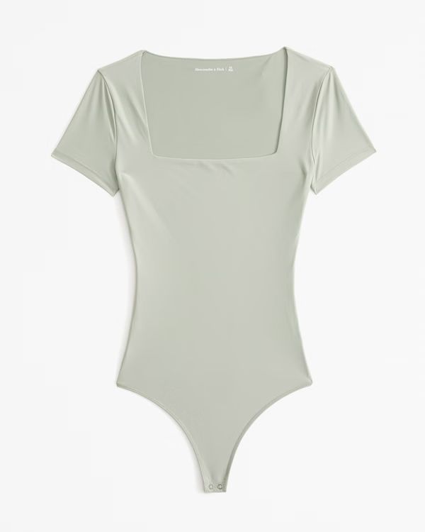 Women's Soft Matte Seamless Short-Sleeve Squareneck Bodysuit | Women's Tops | Abercrombie.com | Abercrombie & Fitch (US)