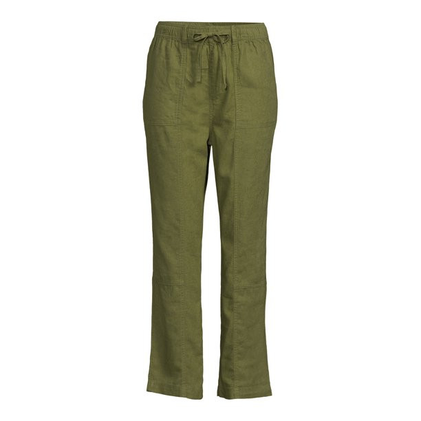 Time and Tru Women's Linen Pull-On Pants | Walmart (US)