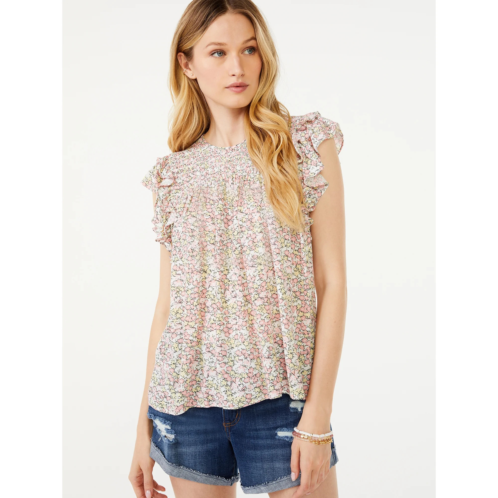 ScoopScoop Women's Flutter Sleeve Double Ruffle TopAverage Rating:(0.0) starsout of 5 starsWrite ... | Walmart (US)