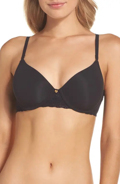 Natori Bliss Perfection Underwire Contour Bra in Black at Nordstrom, Size 32C | Nordstrom