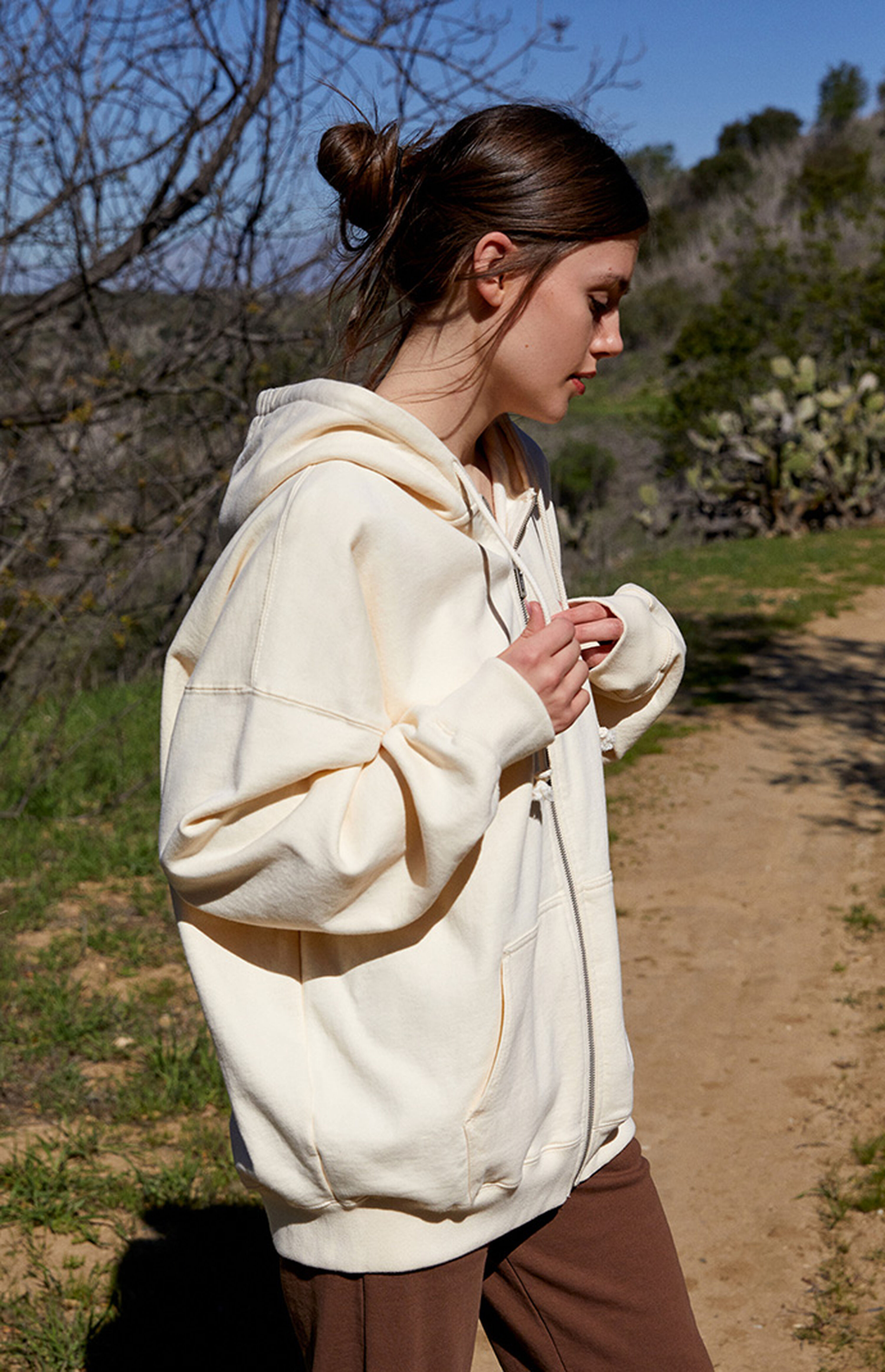 John Galt White Full Zip Oversized Hoodie | PacSun | PacSun