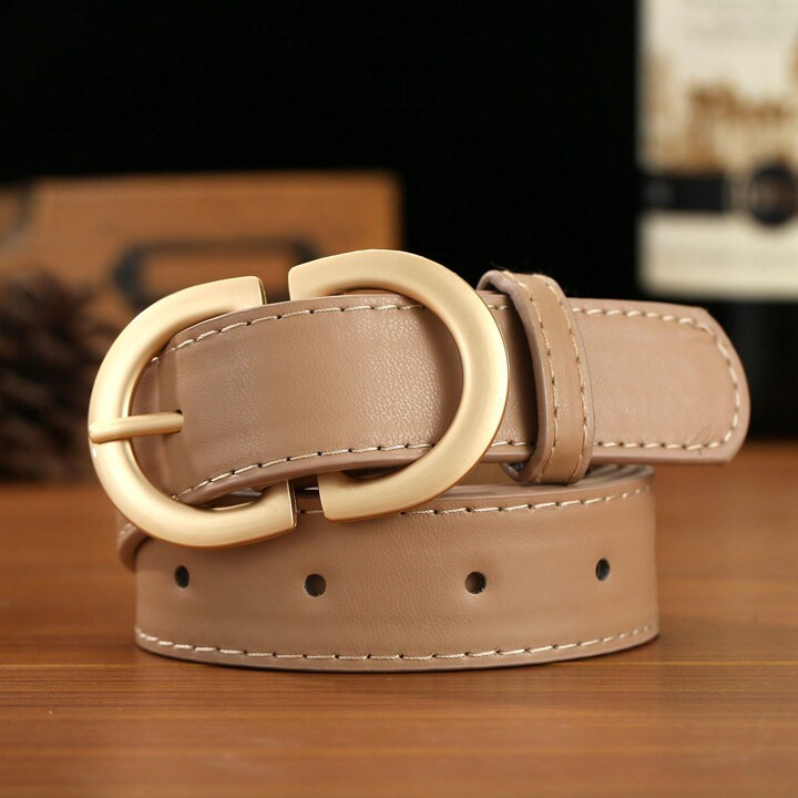 1pc Gold-Toned Double D-Ring Buckle Fashionable Casual Belt For Women | SHEIN