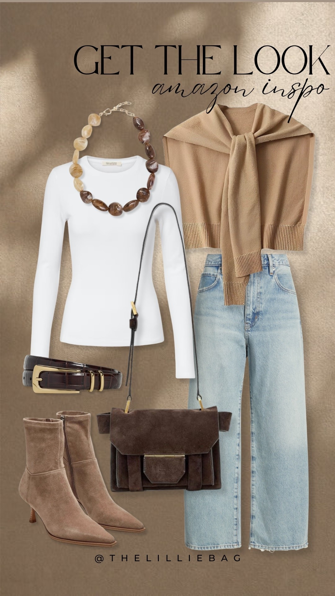 Get the look for less 🤎✨

If effortless fall had a uniform… this would be it. Neutral layers, relaxed denim, rich brown accessories, and timeless boots you’ll wear on repeat. Every piece gives that elevated designer vibe without the designer price tag.

Everything is linked in my Amazon Storefront! 🫶

Amazon outfit. Amazon fashion. Amazon outfit inspo. Amazon fall fashion. Neutral outfit. Fall outfit ideas. Capsule wardrobe. Wide leg jeans. Brown boots. Suede handbag. Women’s fashion. Affordable fashion. Old money style. Quiet luxury. Elevated basics. Fall capsule wardrobe. LTKStyleTip.

#LTKootd #LTKgrwm