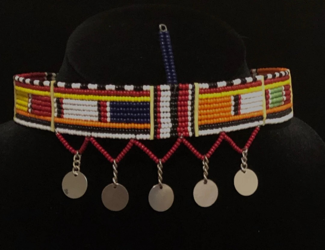 Kandake Maasai Beaded Choker Bead with Tassels  | East African Beaded Choker | Nile Valley Jewelr... | Etsy (UK)