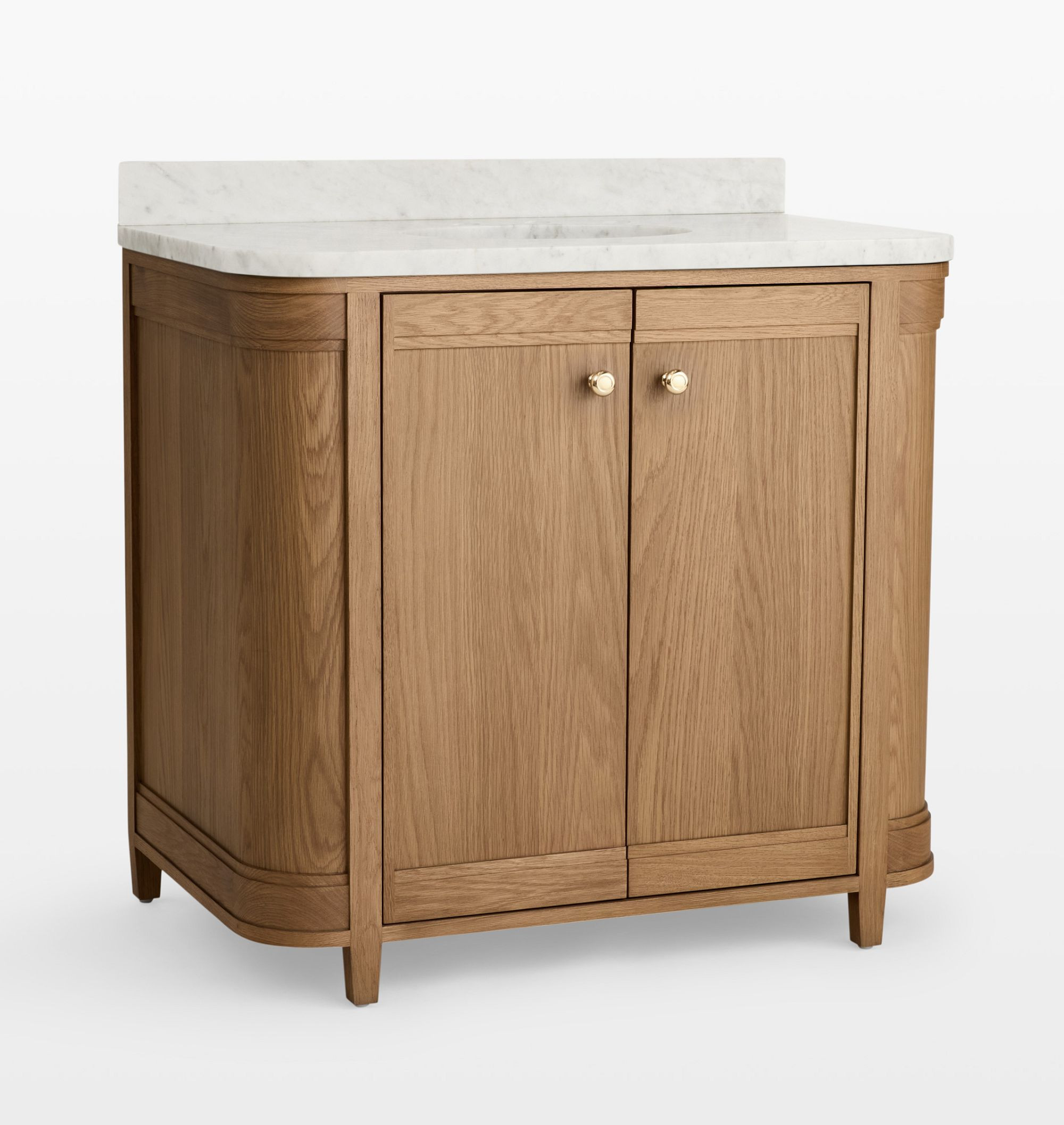 Theodora Vanity Single 36in Medium Oak Carrara Widespread Howell UN | Rejuvenation