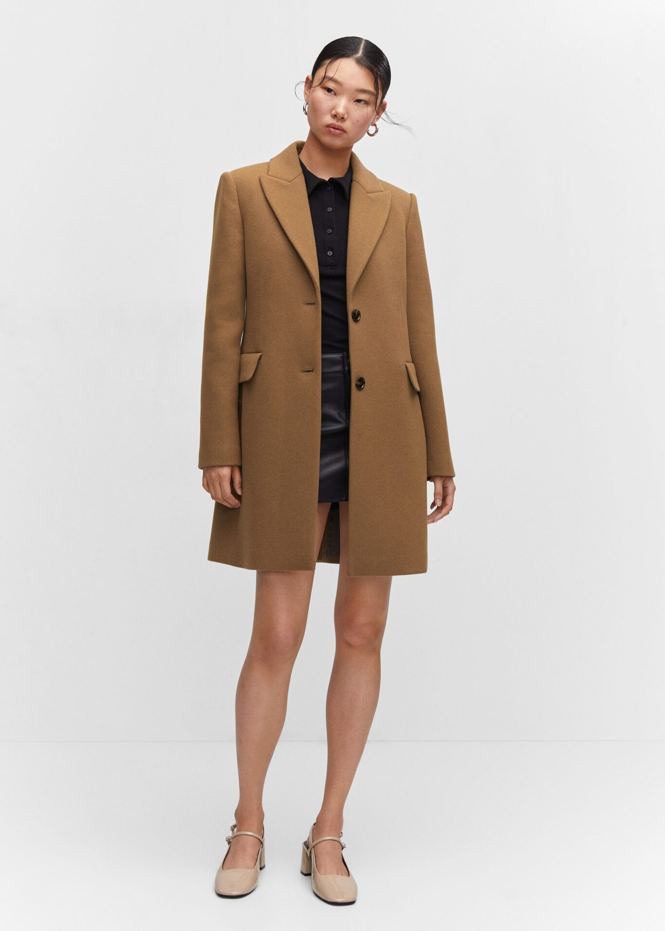 Lapelled straight-cut coat -  Women | Mango USA | MANGO (US)