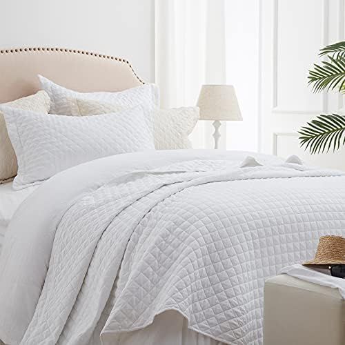 SunStyle Home Quilt Sets Queen White Lightweight Bedspread Full Soft Reversible Coverlet for All ... | Amazon (US)