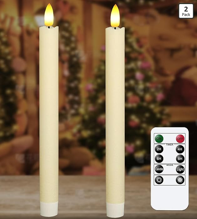 KSWING 2 PCS Upgraded Real Wax LED Flameless Taper Candles with Remote, White Candlesticks Batter... | Amazon (US)