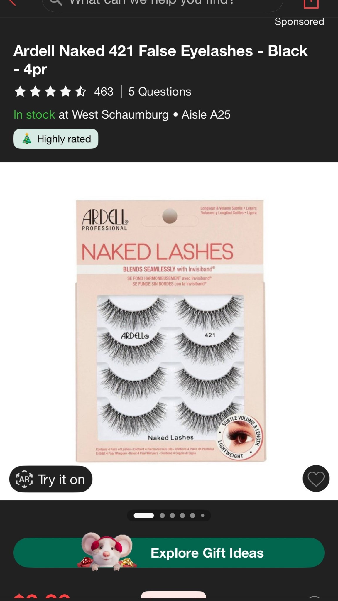My go to lashes for every event! These are lightweight and super wispy. They are also on sale! 