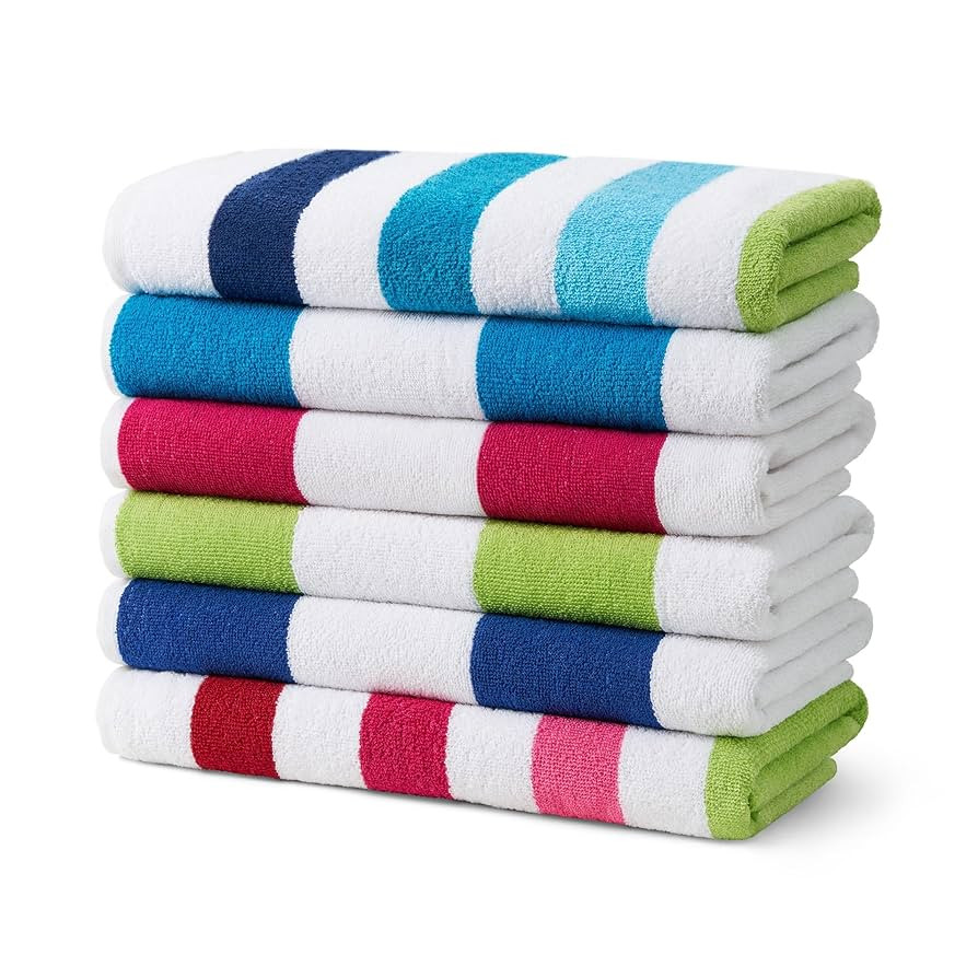 Ben Kaufman Cabana Stripe Beach & Pool Towel - Large Cotton Terry Beach Towel - Soft & Absorbant ... | Amazon (US)