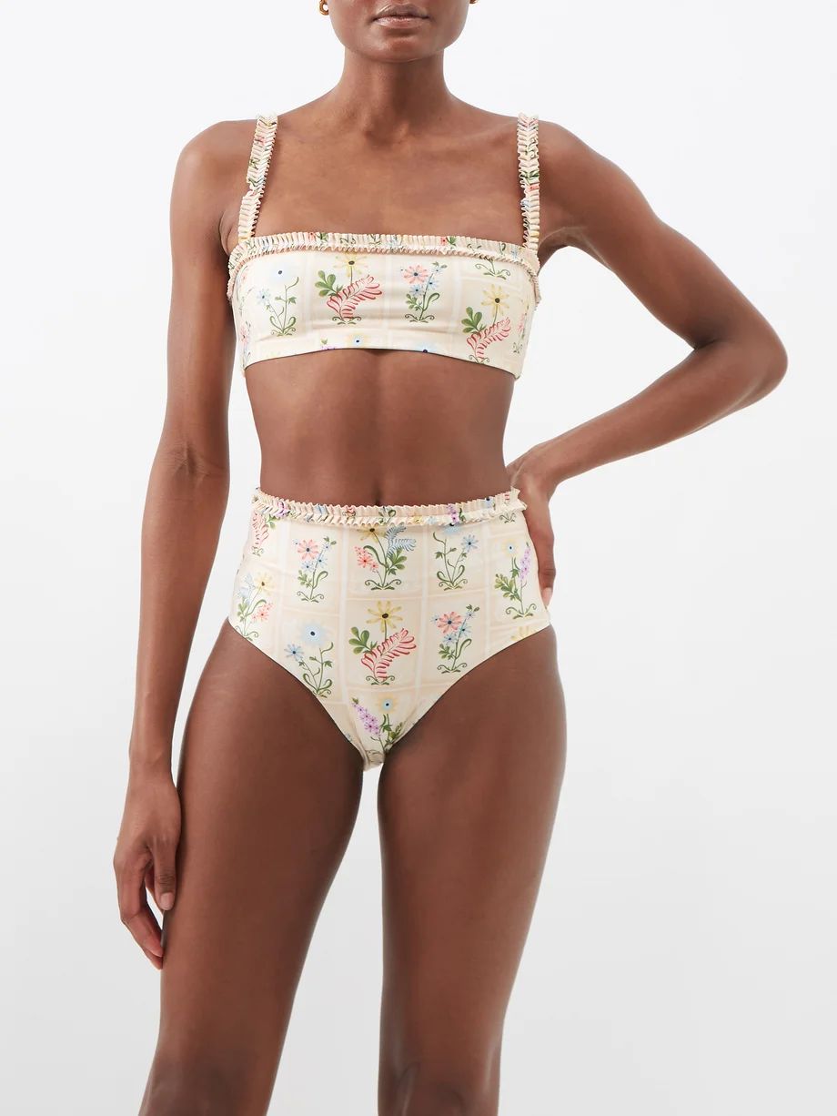 Nopal floral-print high-rise bikini briefs | Agua by Agua Bendita | Matches (US)