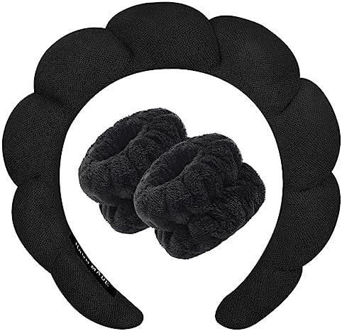 Zkptops Spa Headband for Washing Face Wristband Sponge Makeup Skincare Headband Terry Cloth Bubbl... | Amazon (US)